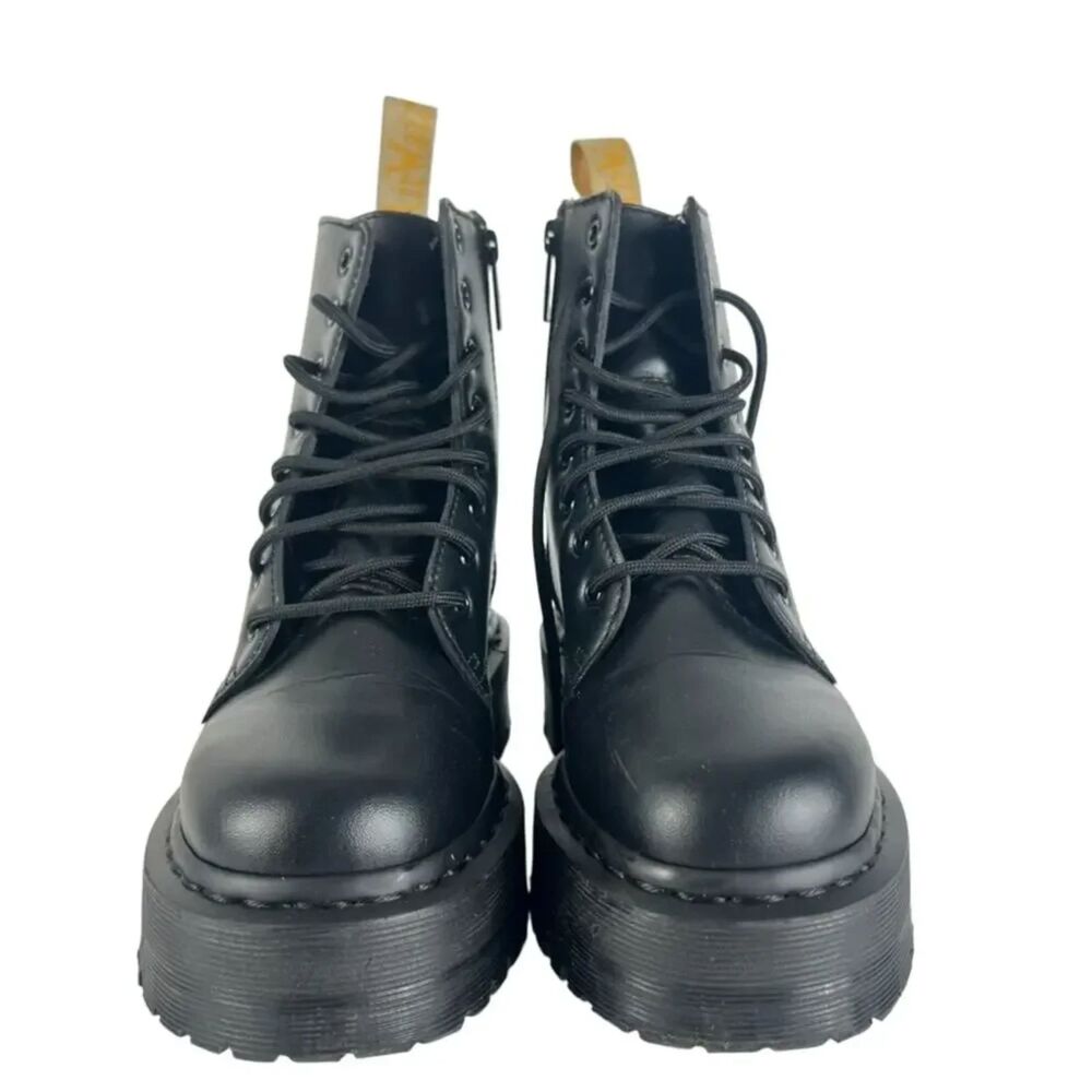 Dr Doc Martens V Jadon II Mono Platform Boots Vegan Black Women 8 Men 7 Side Zip